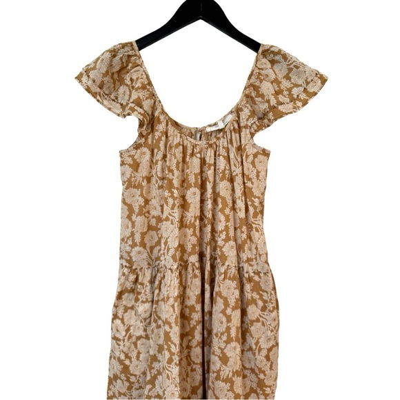 The Great Whip-Stitched Plumeria Flutter Sleeve Midi Dress XS Wild Brush Floral - Picture 5 of 13